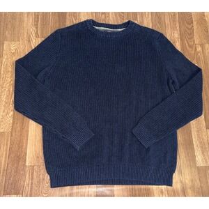 GH Bass & Co Mens XXL Navy Blue Ribbed Crewneck Sweater Cotton Blend Pullover